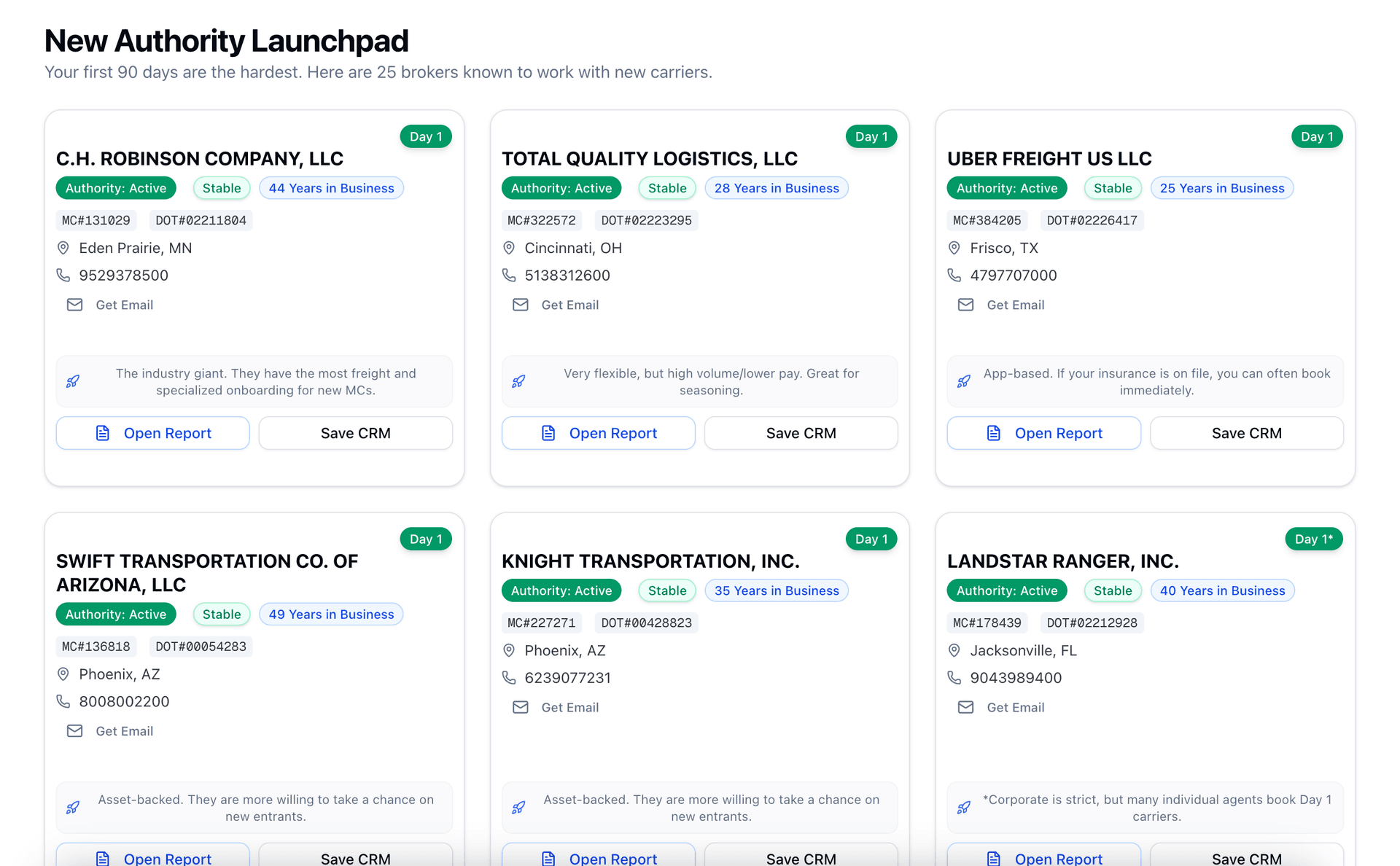 New MC Friendly Brokers